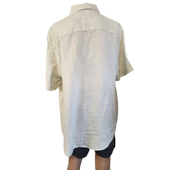 Perry Ellis Mint Green XXL Linen Button Down Shirt - Picture 2 of 6